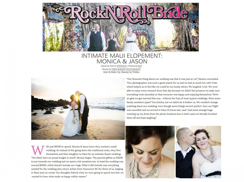 Rock N Roll Bride feature